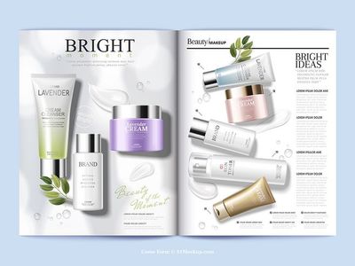 白色简约时尚护肤套装 绿色植物提取的自然之美